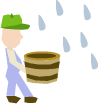 farmer catching rain